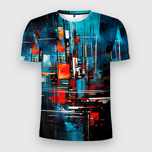 Мужская спорт-футболка Городская абстракция / 3D-принт – фото 1