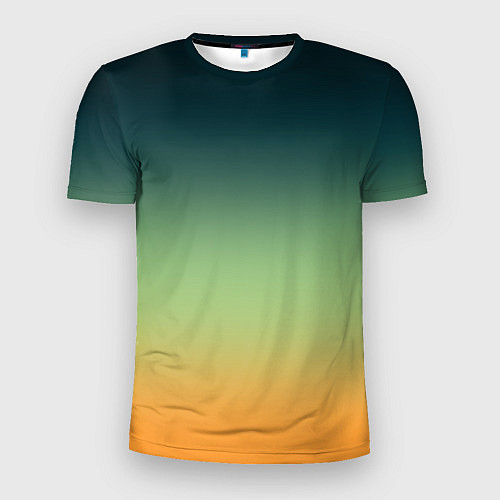 Мужская спорт-футболка Темно-зеленый и желтый градиент / 3D-принт – фото 1