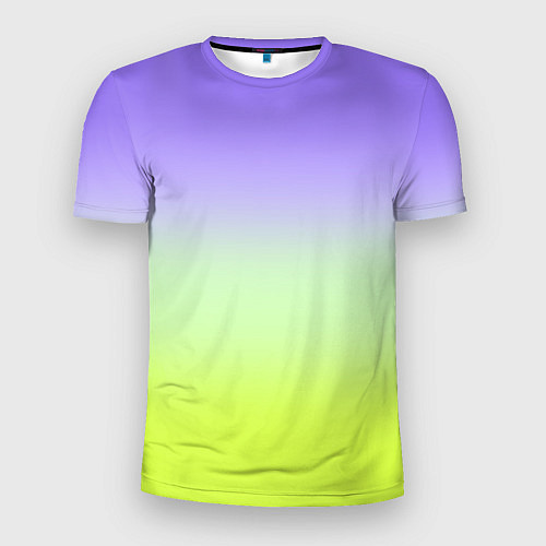 Мужская спорт-футболка Фиолетовый мятный и желто-зеленый градиент / 3D-принт – фото 1