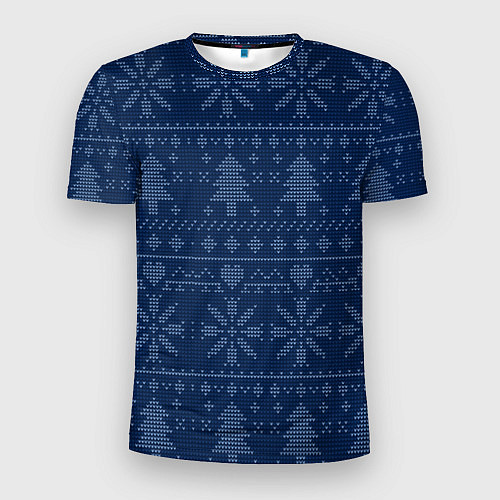 Мужская спорт-футболка Зимние узоры в скандинавском стиле / 3D-принт – фото 1