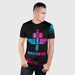 Футболка спортивная мужская Manowar - neon gradient, цвет: 3D-принт — фото 2