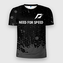 Мужская спорт-футболка Need for Speed glitch на темном фоне посередине