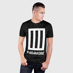 Футболка спортивная мужская Paramore glitch на темном фоне, цвет: 3D-принт — фото 2