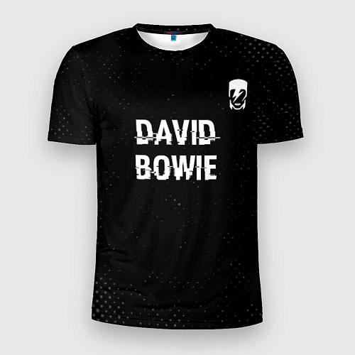 Мужская спорт-футболка David Bowie glitch на темном фоне посередине / 3D-принт – фото 1