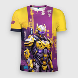 Мужская спорт-футболка Желтый андроид