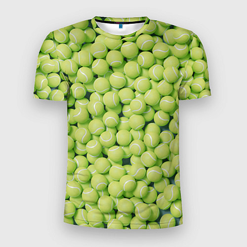 Мужская спорт-футболка Много теннисных мячей / 3D-принт – фото 1