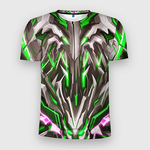 Мужская спорт-футболка Зелёная киберпанк броня / 3D-принт – фото 1