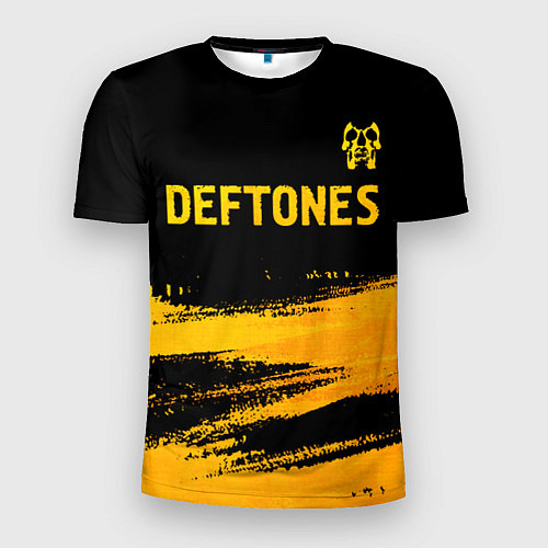 Мужская спорт-футболка Deftones - gold gradient посередине / 3D-принт – фото 1