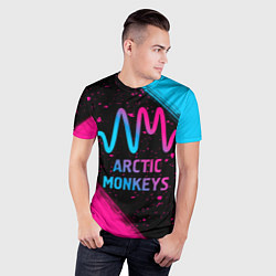 Футболка спортивная мужская Arctic Monkeys - neon gradient, цвет: 3D-принт — фото 2