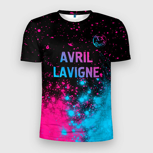 Мужская спорт-футболка Avril Lavigne - neon gradient посередине / 3D-принт – фото 1