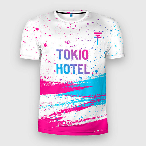 Мужская спорт-футболка Tokio Hotel neon gradient style посередине / 3D-принт – фото 1