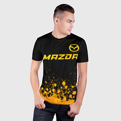 Футболка спортивная мужская Mazda - gold gradient посередине, цвет: 3D-принт — фото 2