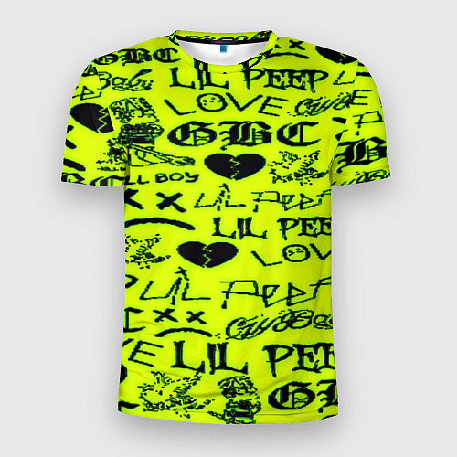 Мужская спорт-футболка Lil peep кислотный стиль / 3D-принт – фото 1