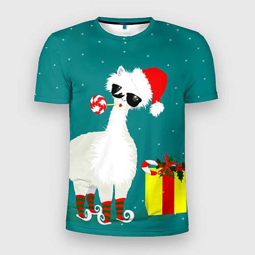 Мужская спорт-футболка Лама - альпака с подарком / 3D-принт – фото 1