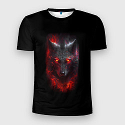 Мужская спорт-футболка Огненный волк