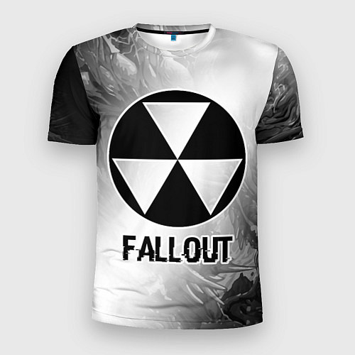 Мужская спорт-футболка Fallout glitch на светлом фоне / 3D-принт – фото 1