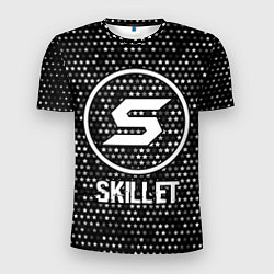 Футболка спортивная мужская Skillet glitch на темном фоне, цвет: 3D-принт