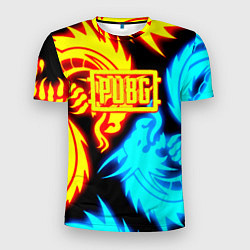 Мужская спорт-футболка PUBG dgragon flame steel