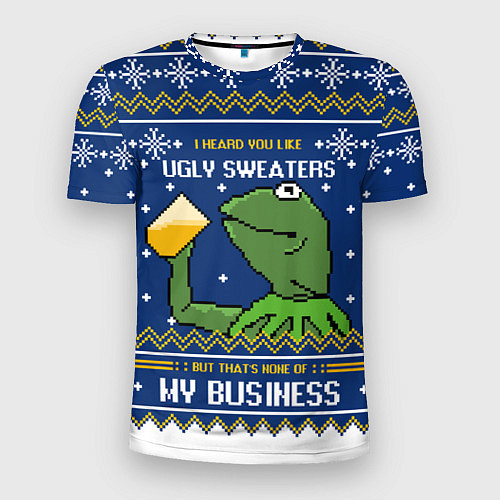 Мужская спорт-футболка I heard you like ugly sweaters / 3D-принт – фото 1