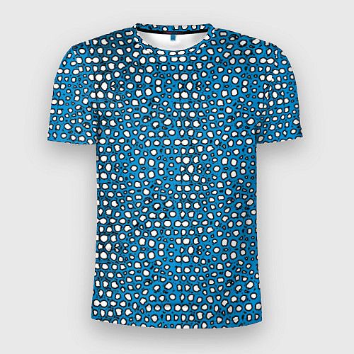 Мужская спорт-футболка Белые пузырьки на синем фоне / 3D-принт – фото 1