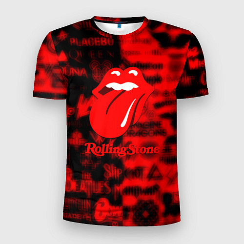 Мужская спорт-футболка Rolling Stones logo групп / 3D-принт – фото 1