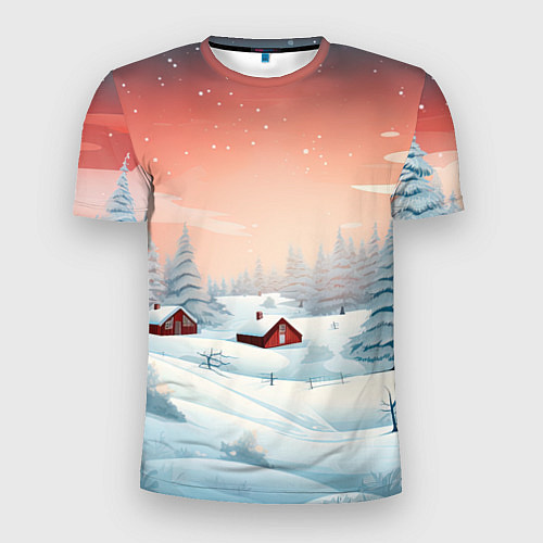 Мужская спорт-футболка Погружение в зимнюю атмосферу / 3D-принт – фото 1