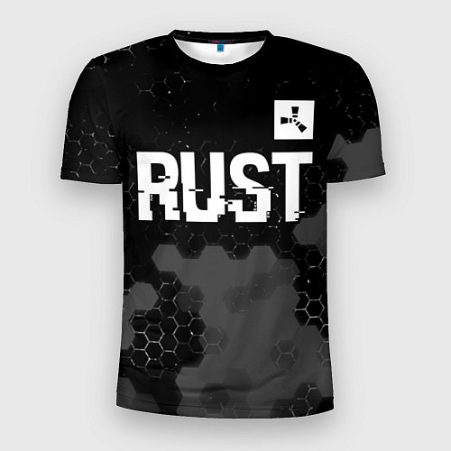 Мужская спорт-футболка Rust glitch на темном фоне посередине / 3D-принт – фото 1