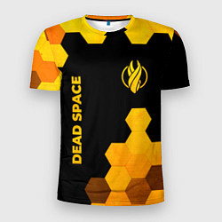 Мужская спорт-футболка Dead Space - gold gradient вертикально