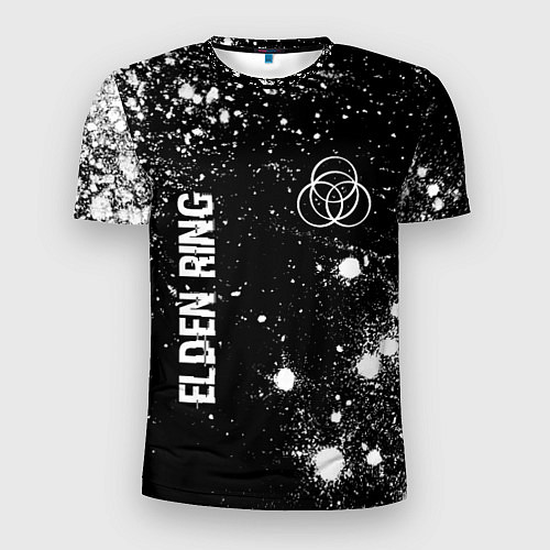 Мужская спорт-футболка Elden Ring glitch на темном фоне вертикально / 3D-принт – фото 1