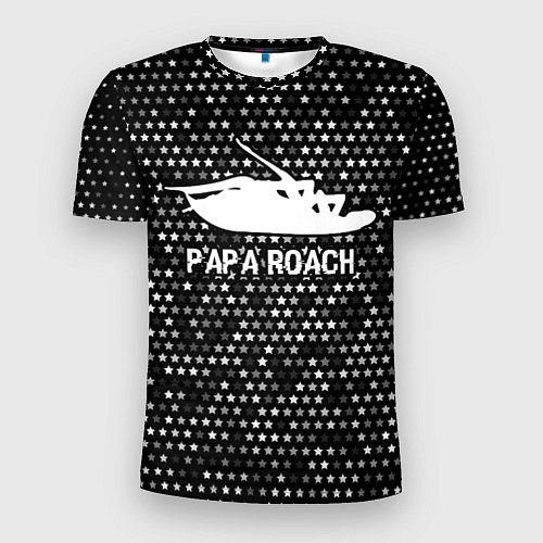 Мужская спорт-футболка Papa Roach glitch на темном фоне / 3D-принт – фото 1