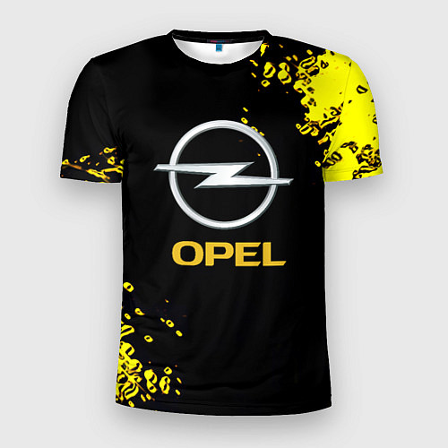 Мужская спорт-футболка Opel желтые краски / 3D-принт – фото 1