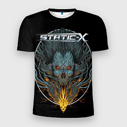 Мужская спорт-футболка Static x - robo skull