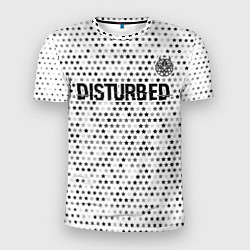 Мужская спорт-футболка Disturbed glitch на светлом фоне посередине