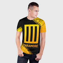 Футболка спортивная мужская Paramore - gold gradient, цвет: 3D-принт — фото 2