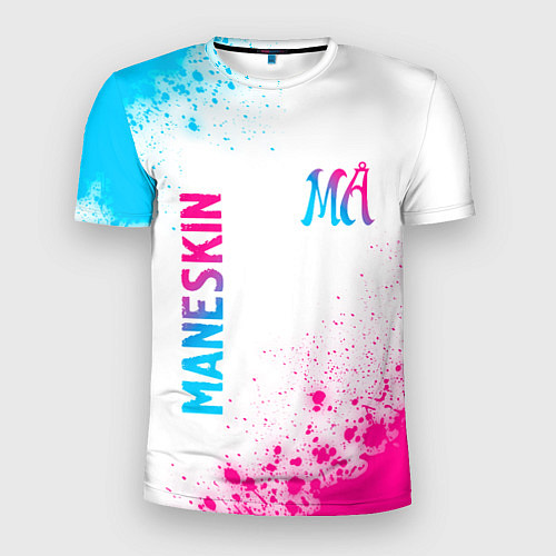 Мужская спорт-футболка Maneskin neon gradient style вертикально / 3D-принт – фото 1