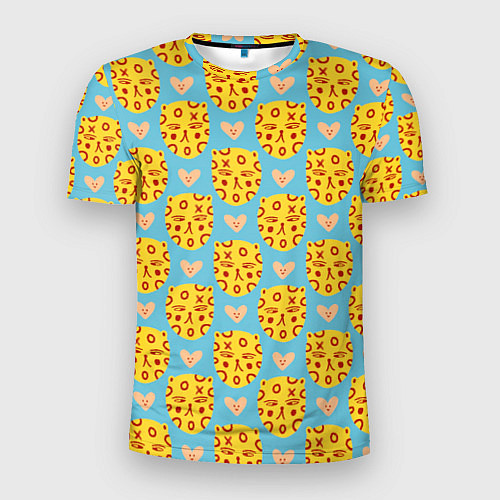 Мужская спорт-футболка Каракули леопарда / 3D-принт – фото 1
