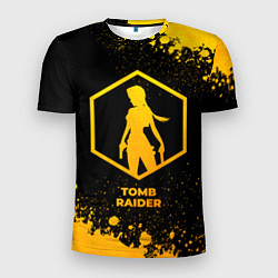 Мужская спорт-футболка Tomb Raider - gold gradient