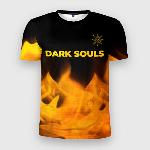 Мужская спорт-футболка Dark Souls - gold gradient посередине / 3D-принт – фото 1