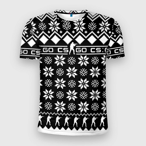 Мужская спорт-футболка CS GO christmas sweater / 3D-принт – фото 1