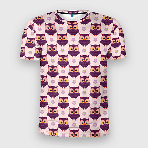 Мужская спорт-футболка Сова и цветок / 3D-принт – фото 1