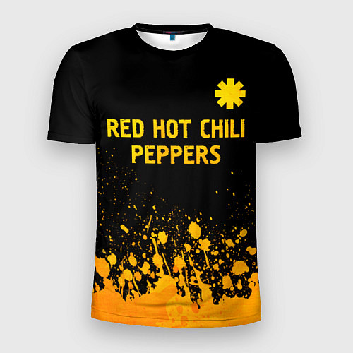 Мужская спорт-футболка Red Hot Chili Peppers - gold gradient посередине / 3D-принт – фото 1