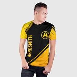 Футболка спортивная мужская Aerosmith - gold gradient вертикально, цвет: 3D-принт — фото 2