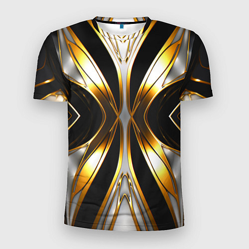 Мужская спорт-футболка Неоновый узор стальная бабочка / 3D-принт – фото 1
