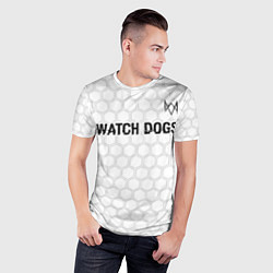 Футболка спортивная мужская Watch Dogs glitch на светлом фоне посередине, цвет: 3D-принт — фото 2