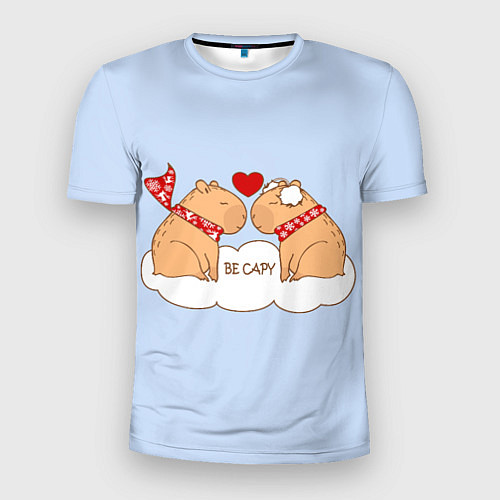 Мужская спорт-футболка Капибара и любовь: be capy / 3D-принт – фото 1