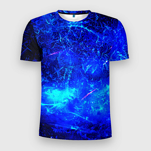 Мужская спорт-футболка Синий лёд и снежинки / 3D-принт – фото 1