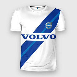 Мужская спорт-футболка Volvo - white and blue
