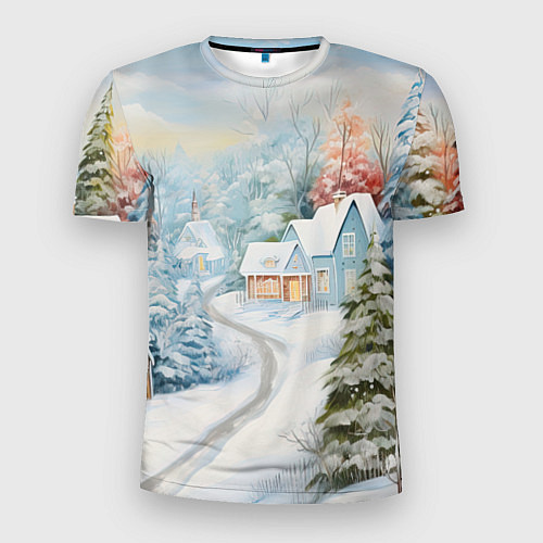 Мужская спорт-футболка Морозная феерия ночи / 3D-принт – фото 1