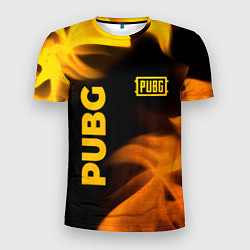 Футболка спортивная мужская PUBG - gold fire gradient, цвет: 3D-принт