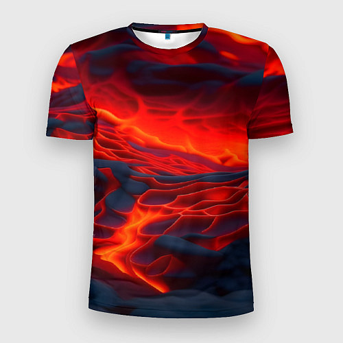 Мужская спорт-футболка Текущая магма / 3D-принт – фото 1
